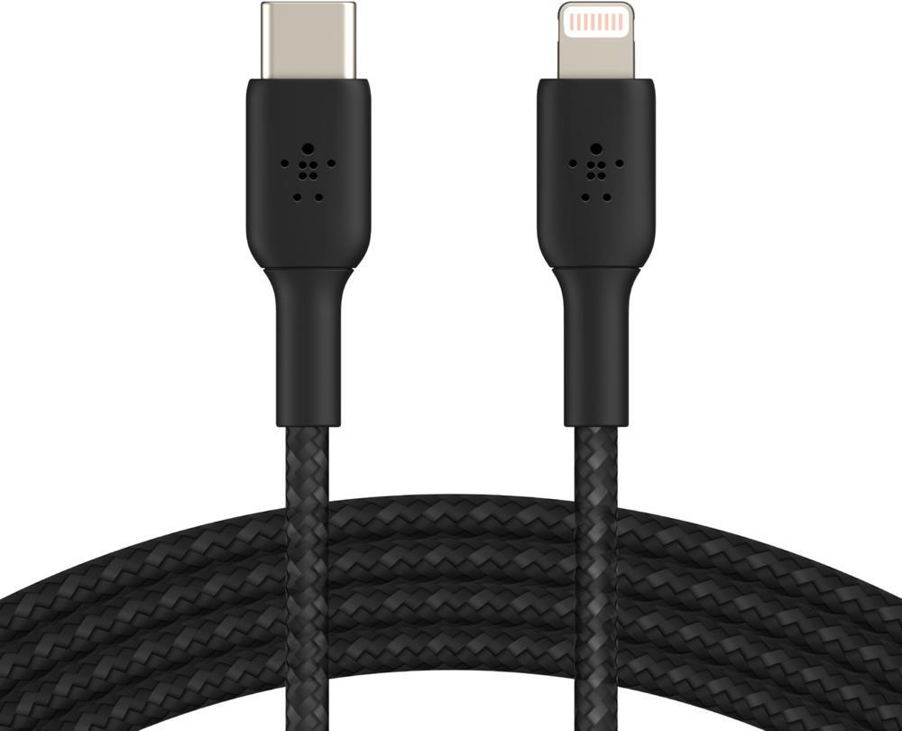 Belkin BOOST CHARGE - Lightning-Kabel - USB-C (M) bis Lightning (M) - 2 m - Schwarz - USB-Stromversorgung (18 W) - für Apple iPad/iPhone/iPod (Lightning)