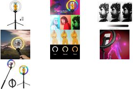 LogiLink Smartphone-Ringlicht m.Selfie-Stick-Stativ,DM 20cm (AA0156)