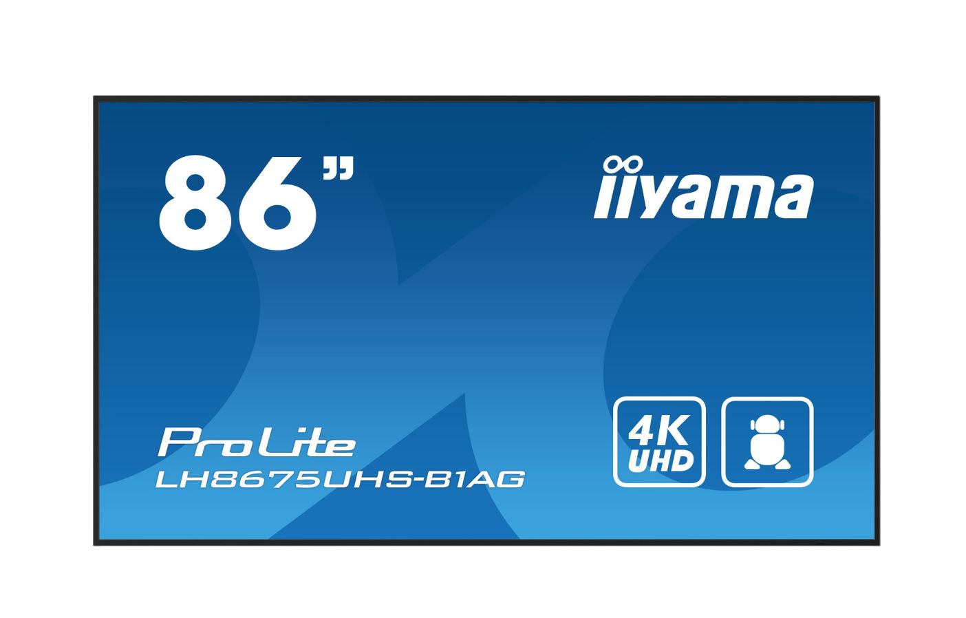 iiyama ProLite Digital Signage Flachbildschirm 2,17 m (85.6) LCD WLAN 500 cd/m² 4K Ultra HD Schwarz Eingebauter Prozessor Android 11 24/7 (LH8675UHS-B1AG)