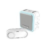 Honeywell Serie5 Funk-Gong-Set Lautstärkeregelung LED Lichtring Stummmodus weiß Funk-Reichweite von bis zu 150 m - Auswahl von 6 Melodien - Digital verbesserter Klang mit Lautstärkeregelung - Maximale Lautstärke von 84 dB, Hörbereich bis zu 80 m - Schlaf-