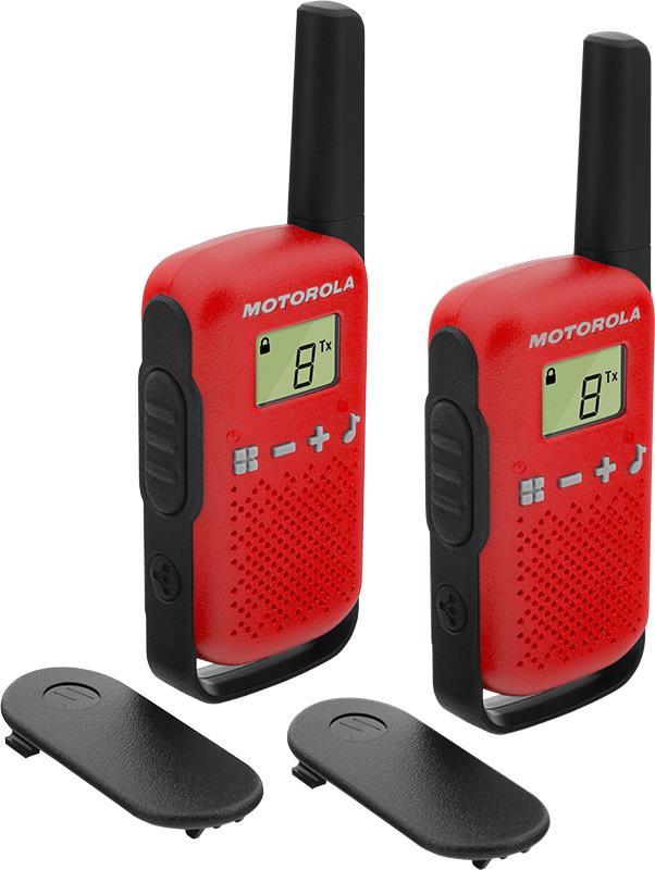 Motorola Zebra Talkabout T42 - Tragbar - Zwei-Wege Funkgerät - PMR - 446 MHz - 16 Kanäle - schwarz und rot (Packung mit 2) (B4P00811RDKMAW)