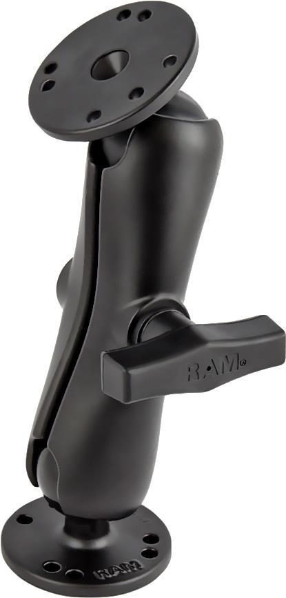 RAM Mounts Aufbau-Set - 2x runde Basisplatte (AMPS), mittlerer Verbindungsarm, C-Kugel (1.5 ) (RAM-101U) (RAM-101U)