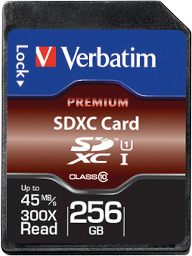 Verbatim Premium - Flash-Speicherkarte - 256GB - UHS Class 1 / Class10 - 300x - SDXC UHS-I (44026)