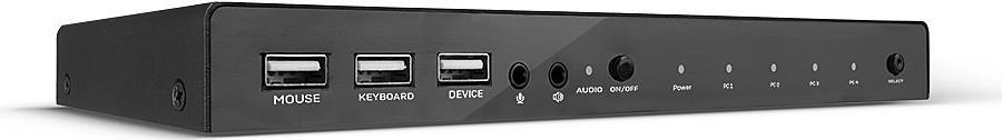 Lindy - KVM-/Audio-/USB-Switch - 4 x KVM/Audio/USB - 1 lokaler Benutzer - Desktop (32810)