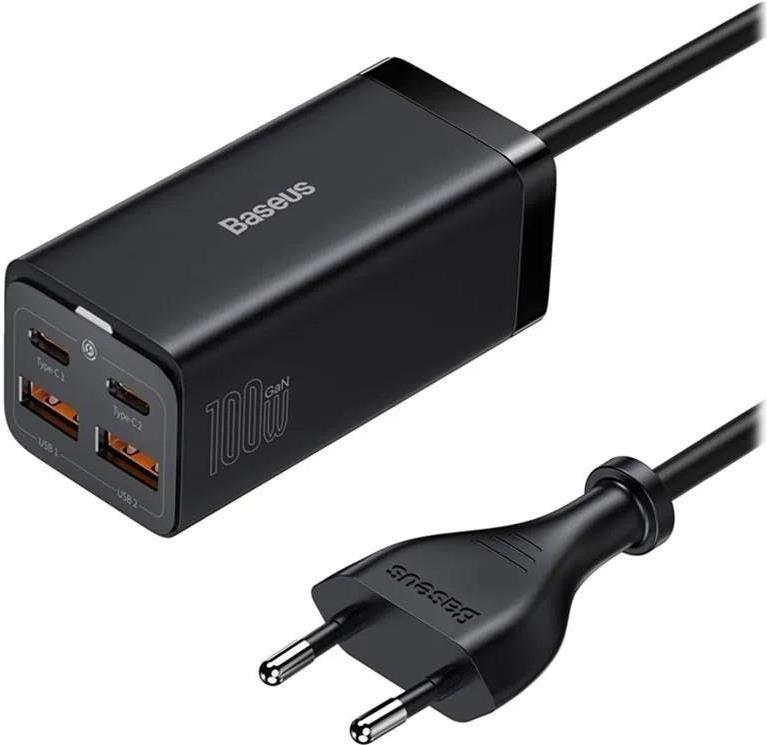 Ladegerät Haushalt Baseus GaN3 Pro 2xTyp-C/2xUSB 100W schwarz CCGP000101 (6953156209053)