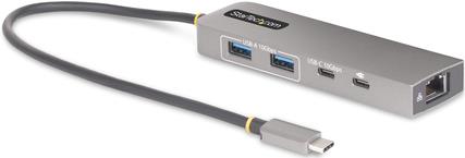 StarTech.com 3-Port USB-C Hub with 2,5 Gigabit Ethernet and 100W Power Delivery Passthrough Laptop Charging, USB-C to 2x USB-A/1x USB-C, USB 3,2 10Gbps Type-C Adapter Hub - Windows/macOS/Linux/Chromebook (10G2A1C25EPD-USB-HUB) - Hub - kompakt - 1 x USB-C 