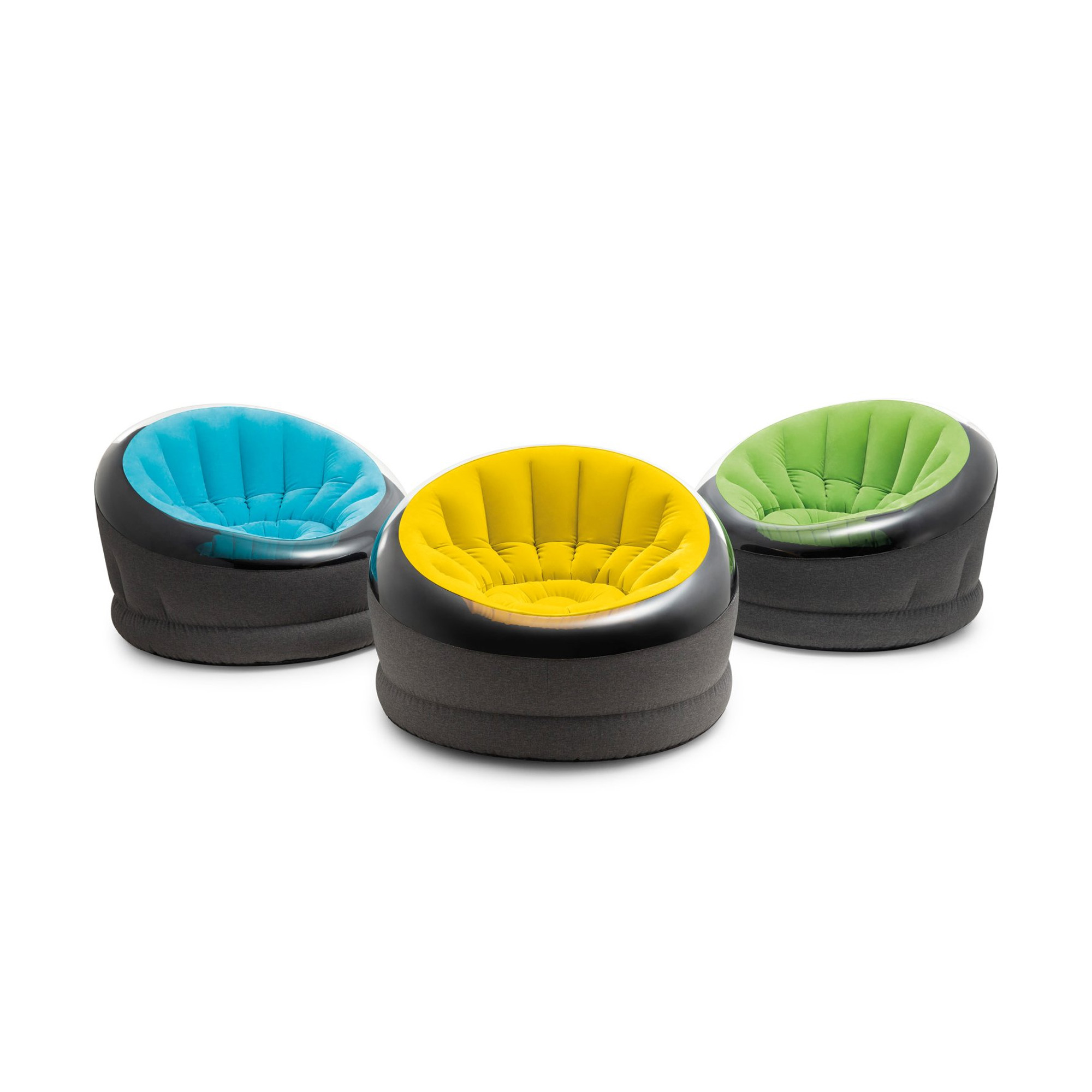 Intex 68582NP Empire Chair Aufblasbarer Sessel 112 x 109 x 69 cm PVC Grau