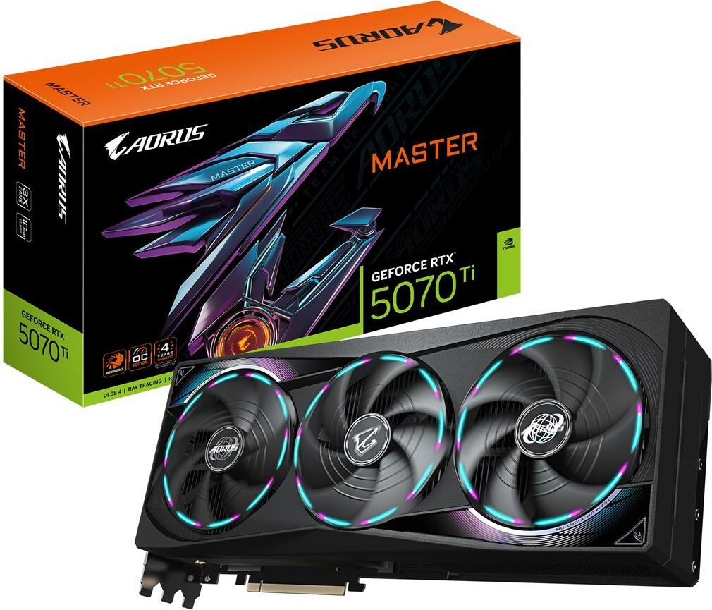 Gigabyte AORUS GeForce RTX 5070 Ti MASTER 16G OC - 16GB GDDR7 Gaming Grafikkarte PCI-E 5.0 (GV-N507TAORUS M-16GD)