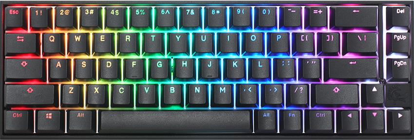 Ducky Mecha Pro SF Gaming Tastatur - Cherry MX-Speed-Silver - Robuste Gaming-Tastatur im SF-Format (65 %) - mit Aluminiumgehäuse - RGB-LED-Beleuchtung - Cherry MX-Speed-Silver-Switches - PBT-Double-Shot-Tastenkappen - DE-Layout (ISO) (DKME2167ST-PDEPDAAT2