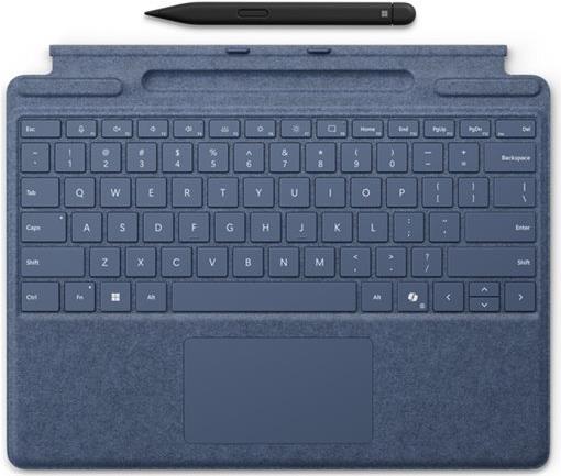 Microsoft Surface Pro Keyboard - Tastatur - mit Trackpad, Beschleunigungsmesser, Surface Slim Pen 2 Ablage- und Ladeschale - QWERTZ - Deutsch/Österreichisch - Saphir - mit Slim Pen 2 - für Surface Pro 10, Pro 11, Pro 8, Pro 9, Pro Copilot+ PC, Pro Copilot