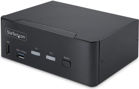 StarTech.com 2-Port Dual-Monitor DisplayPort KVM Switch, 8K 60Hz / 4K 144Hz, DP 1.4, 2x USB 10Gbps Ports, 4x USB HID Ports, Hotkey Switching, TAA Compliant - KVM-/Audio-/USB-Switch - 2 x KVM/Audio/USB - 1 lokaler Benutzer - Desktop - TAA-konform (P2CDD143