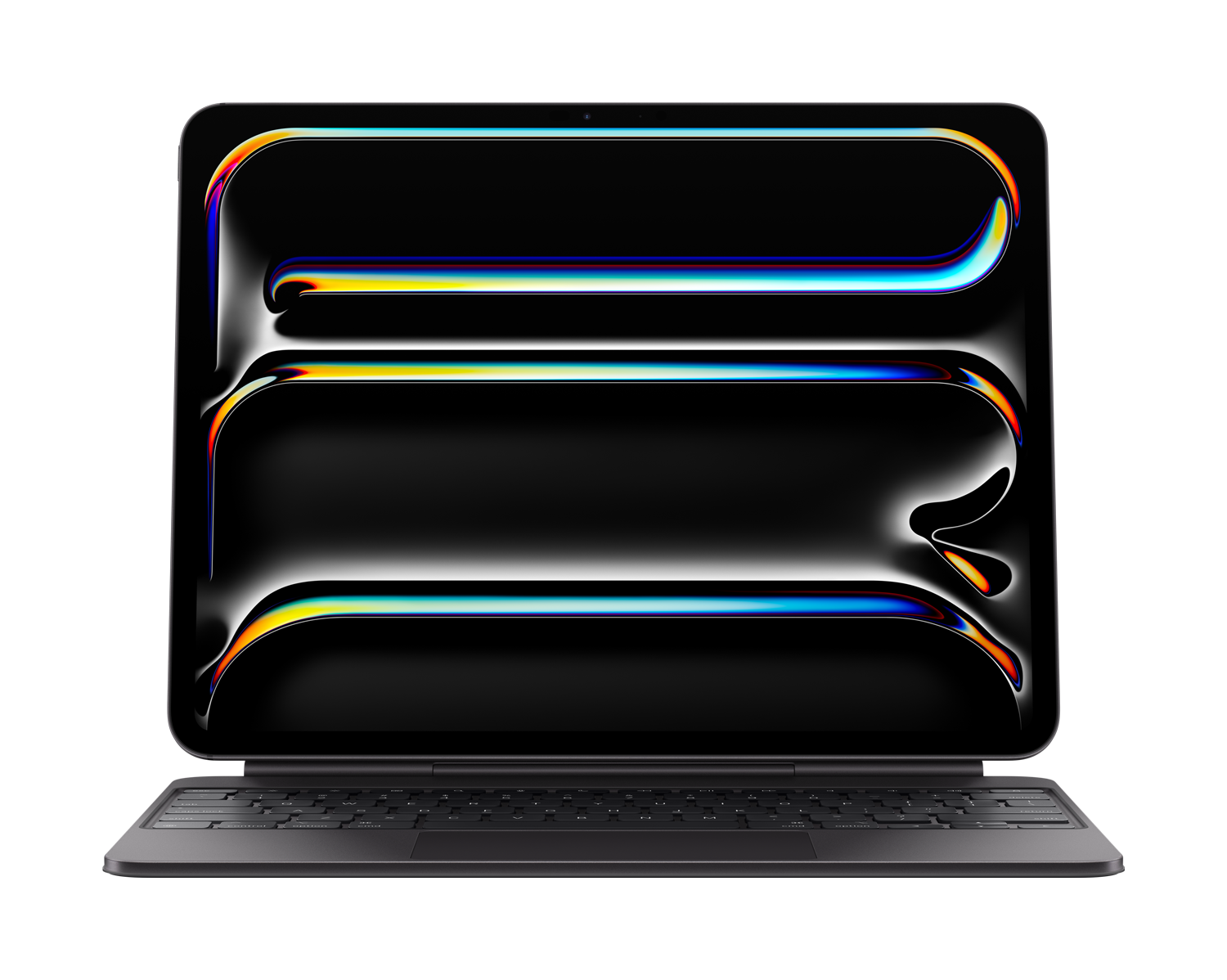 Apple Magic Keyboard - Tastatur und Foliohülle - mit Trackpad - hinterleuchtet - Apple Smart connector - QWERTY - USA - Schwarz (MWR53LB/A)