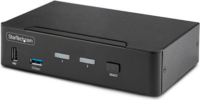 StarTech.com 2-Port DisplayPort KVM Switch, 8K 60Hz / 4K 144Hz, Single Display, DP 1,4, 2x USB 3,0 Ports, 4x USB 2,0 HID Ports, Push-Button & Hotkey Switching, TAA Compliant - OS Independent, Metal Housing (D86A2-2-PORT-8K-KVM) - KVM-/Audio-/USB-Switch -