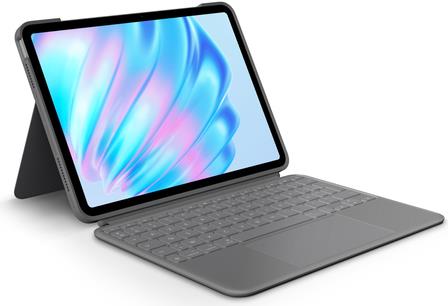 Logitech Combo Touch - Tastatur und Foliohülle - mit Trackpad - hintergrundbeleuchtet - Apple Smart connector - AZERTY - Französisch - Oxford Gray - für Apple 11-inch iPad Air M2 Wi-Fi, M2 Wi-Fi + Cellular, M3 Wi-Fi, M3 Wi-Fi + Cellular (920-012631)