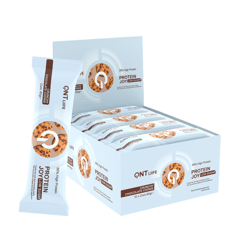 Karamell-Protein-Nahrung QNT Protein Joy 36% Low Sugar Crunchy Chocolate Cookie