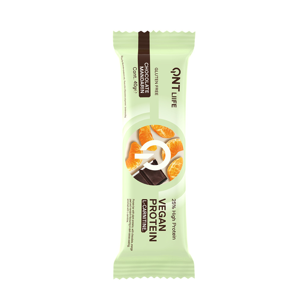 Schokoladen-Mandarin Protein-Nahrung QNT Liife Vegan Protein Bar + L-Carnitine