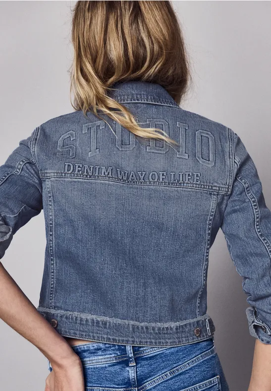 Street One Jeansjacke mit Knöpfen und Backprint