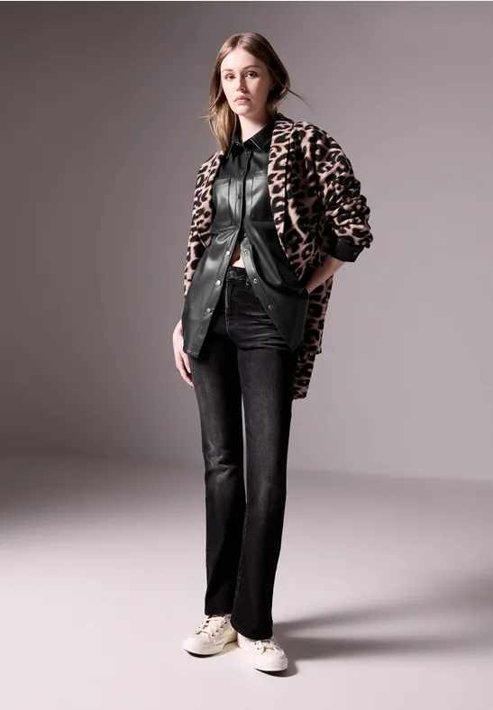 Bluse in Leder-Optik