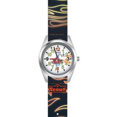 Flames Armbanduhr für Jungen aus Metall, Kunstleder