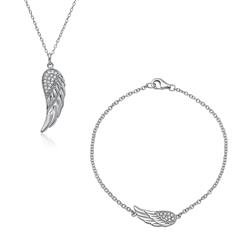 Schmuckset Engelsflügel aus 925er Sterlingsilber