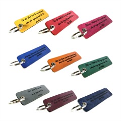 Farbiger Schlüsselanhänger Leder mit Gravur