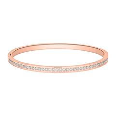 Gravur Armreif Edelstahl, rosévergoldet mit Zirkonia