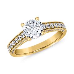 Verlobungsring mit lab grown Diamanten aus Gelbgold
