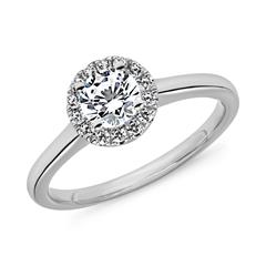 Halo Verlobungsring mit Diamanten, Weißgold oder Platin