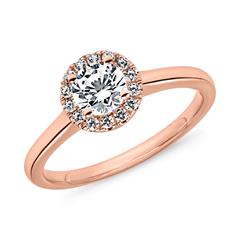 Verlobungsring Halo mit lab grown Diamanten, Roségold