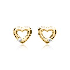 Ohrringe 585er Gelbgold 2 Diamanten 0,052 ct.