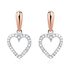 Herz Ohrstecker aus 14K Roségold mit Diamanten