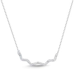 585er Weißgold-Collier 9 Diamanten 0,027 ct.