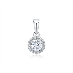 750er Weißgold Anhänger mit Diamanten