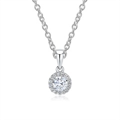 750er Weißgold Anhänger mit Diamanten Kette