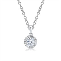 18K Weißgoldkette Anhänger mit Diamanten