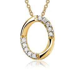 585er Gelbgold-Kette 10 Diamanten 0,07 ct.