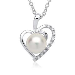 Kette Herz 585er Weißgold 9 Diamanten