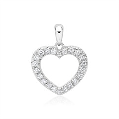 Weißgold-Herz-Anhänger mit 22 Diamanten 0,19 ct.