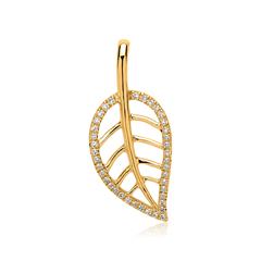 Anhänger Blatt 14K Gold 39 Diamanten 0,11 ct.
