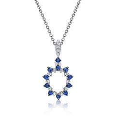 585er Gold Kette Diamanten Saphir 0,23 ct.