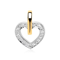 Herz Anhänger 14K Gold Diamanten