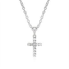 Kreuzkette 585er Weißgold Diamant