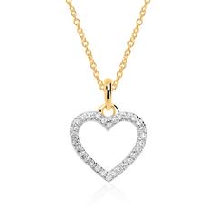 585er Goldkette Herz für Damen mit Diamanten