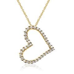 Kette und Anhänger Herz aus 585er Gold mit Diamanten