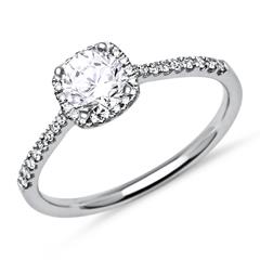 Verlobungsring Weißgold Diamanten 0,75 ct gesamt