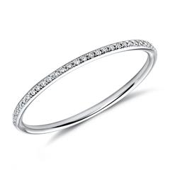 Schmaler Diamantring 750er Weißgold Diamanten