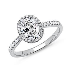 585er Weißgold Verlobungsring mit Diamanten