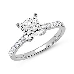 Verlobungsring 585er Weißgold mit Diamanten