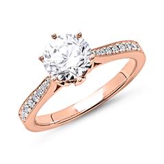 14 Karat Roségold Ring mit Diamanten