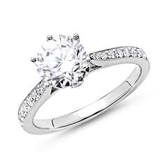 Verlobungsring 750er Weißgold mit Diamanten
